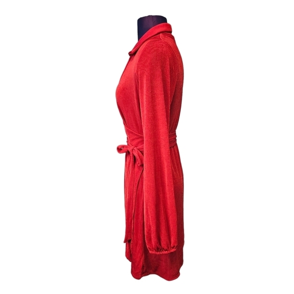 Wild Fable Red Faux Wrap Long Balloon Sleeve Dress Size Medium Women's - Picture 4 of 10